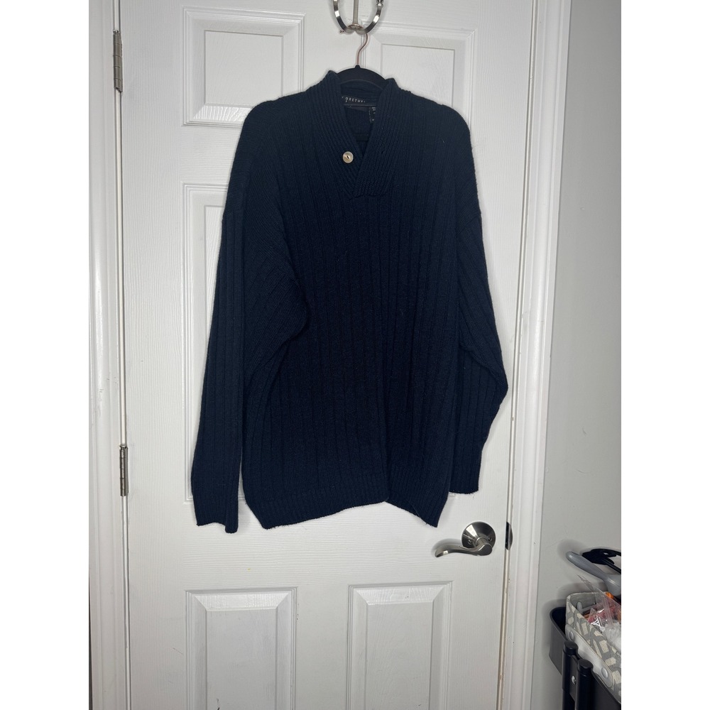 HENRY GRETHEL Mens Navy Blue Wool Blend‎ Sweater Size XL